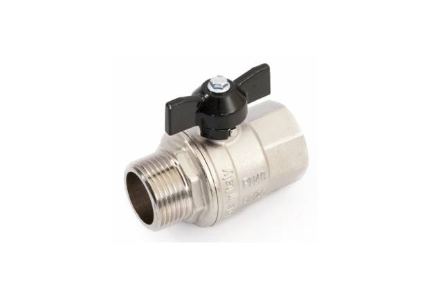 M/F BALL VALVE  W/BUTTERFLY NK 1"